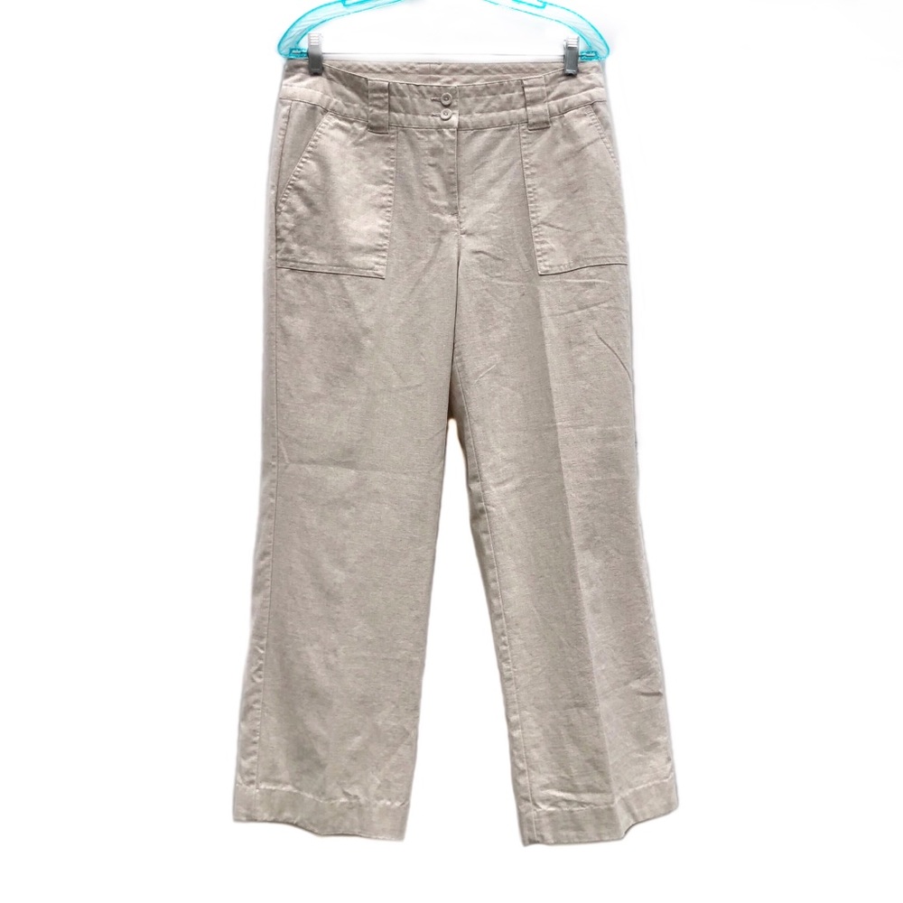 Christopher & Banks Wrinkle Free Linen Pants Casual Comfortable Trousers EUC 8